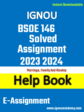 IGNOU BSOE 146 Solved Assignment 2023 2024